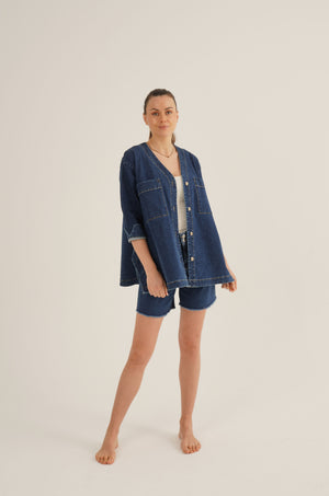 Open image in slideshow, Oversized Denim Shirt
