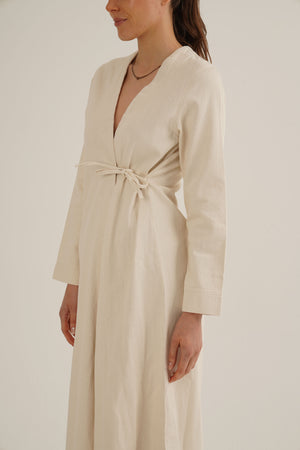 Open image in slideshow, Recycled Denim Wrap Midi Dress
