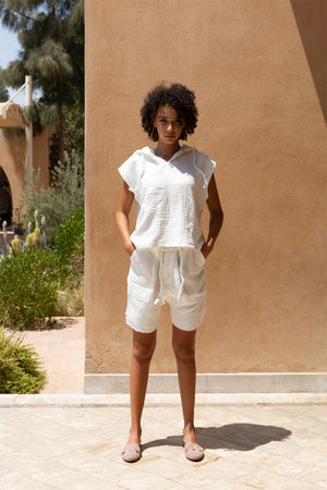 Open image in slideshow, Cotton Muslin — Lounge Shorts Set
